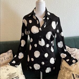 Black and White Polka Dot Women's Top